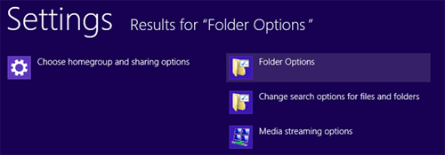 Windows 8 Folder Options Settings